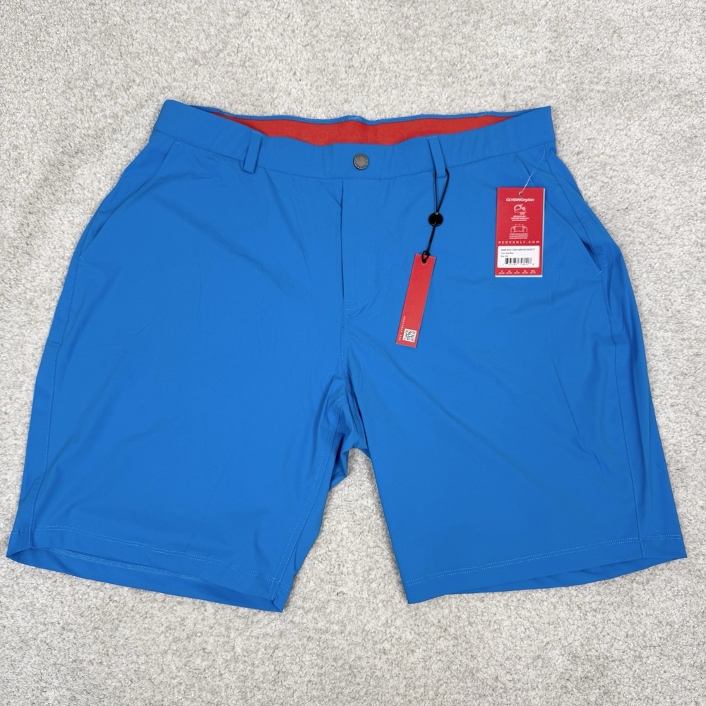 NWT Redvanly Golf Shorts Mens XXL Blue 9" Hanover Ibiza Stretch Performance Golf